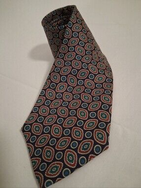 Pirre Cardin Classic Men's Patterned Silk Tie in Burgundy and Teal